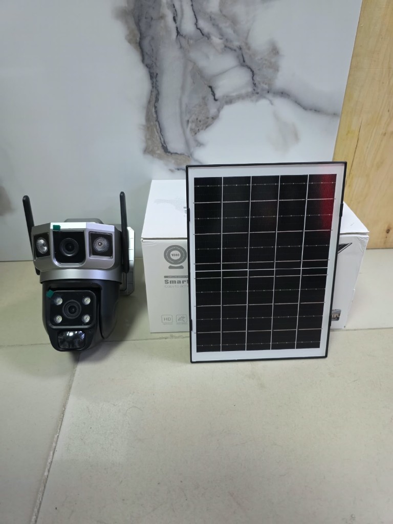 V380 Dual-Lens Solar PTZ Camera